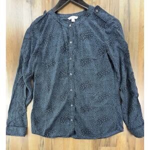 L.L.Bean Signature Women Black Long Sleeve Blouse 6